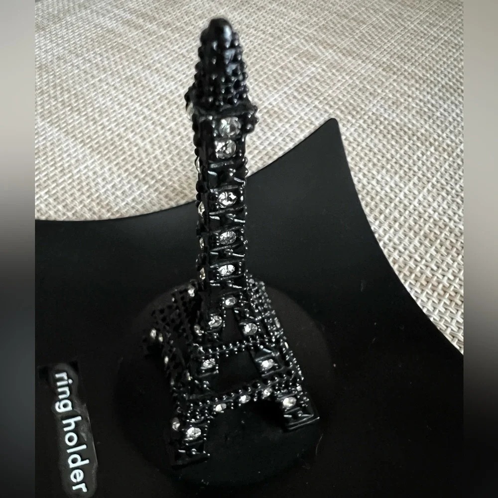 Black Paris Eiffel Tower Metal Ring Holder